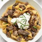 Roasted Mushroom Beef Stroganoff and Crushing on The Vintage Mixer | foodiecrush.com