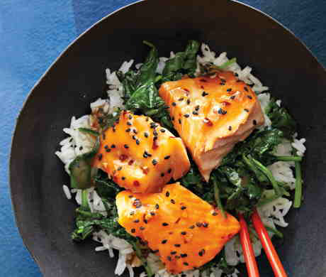 Asian Salmon Bowl with Lime Drizzle
