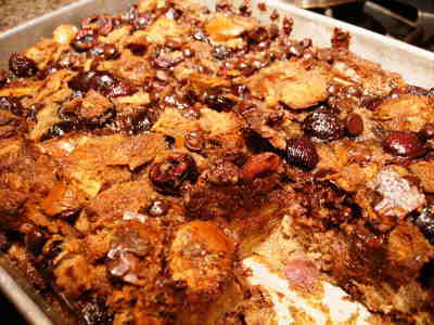 Chocolate Cherry Bread Pudding