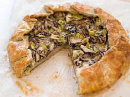 Mushroom and Leek Galette with Gorgonzola