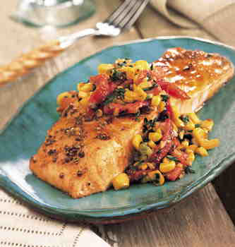 Salmon Grilled with Roasted Corn Relish
