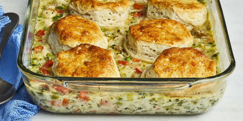 Chicken Pot Pie with Biscuit Crust