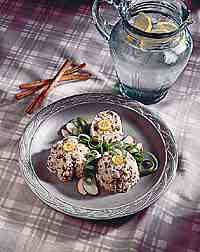 Spiced Mushroom Pecan Rice Timbales