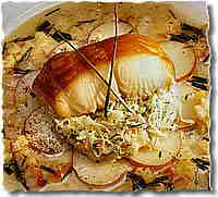 Halibut with white wine sauce