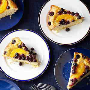 Blueberry-Peach Custard Kuchen
