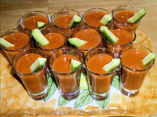 Mini Chilled Gazpacho, Tapas