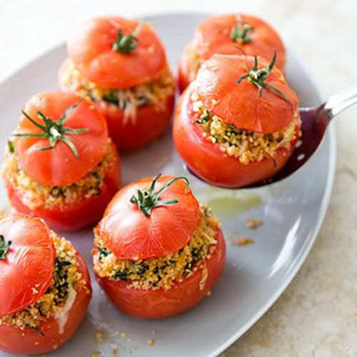 Stuffed Tomatoes with Capers and Pine Nuts