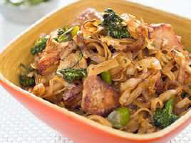 Thai-Style Stir-Fried Noodles with Chicken and Broccolini