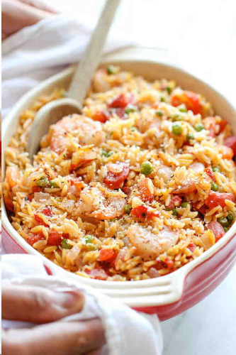 Orzo Lemon Shrimp in One Pot - Mary's