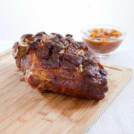 Slow-Roasted Pork Shoulder with Cherry Sauce