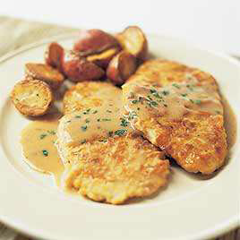 Chicken Francese with Tomato and Tarragon