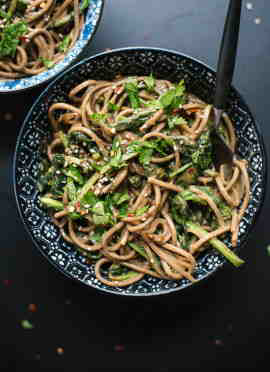 Broccoli Rabe Peanut Soba Noodles - Cookie and Kate