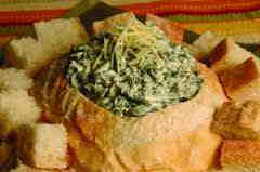 Spinach Artichoke Dip in a Boule