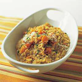 Butternut Squash Risotto with Spinach and Toasted Pine Nuts