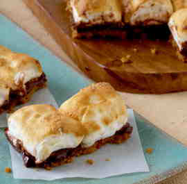 Toasted Bittersweet S'mores Bars