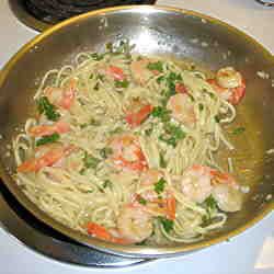 PASTA WITH SHRIMP SCAMPI -  Mary's