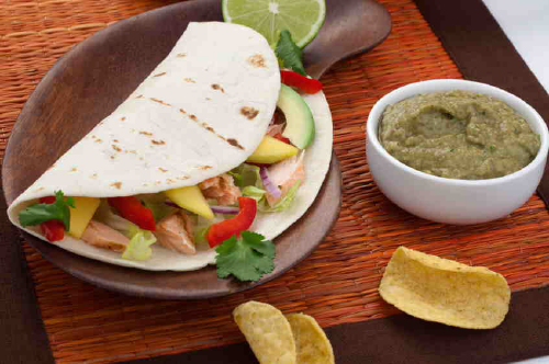 Grilled Salmon Tacos with Avocado Salsa - Healthy