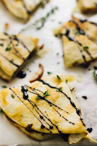 Quesadillas with Pear, Brie & Caramelised Onions  - Jessica In The Kitchen