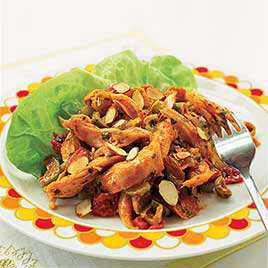 Spanish-Style Chicken Salad with Roasted Red Pepper Dressing