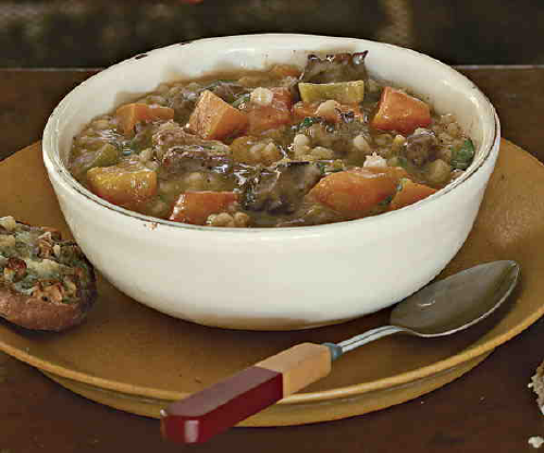 Beef, Barley, and Butternut Squash Stew