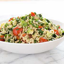 Brown Rice Salad with Asparagus, Goat Cheese, and Lemon