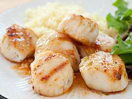 Charcoal-Grilled Sea Scallops