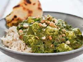 Indian-Style Spinach with Fresh Cheese (Saag Paneer)