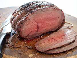 Inexpensive Charcoal Grill-Roasted Beef with Garlic and Rosemary