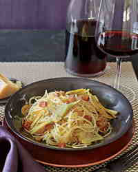Spaghetti with Artichokes and Pancetta by Mario Batali