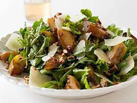 Pan-Roasted Pear Salad with Watercress, Parmesan, and Pecans