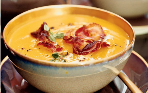 Butternut Squash Soup with Crisp Pancetta and Sage  (from canned Squash)
