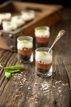 Chocolate-peppermint pots de crème