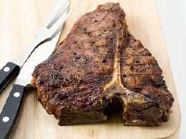 Gas-Grilled Porterhouse or T-Bone Steaks
