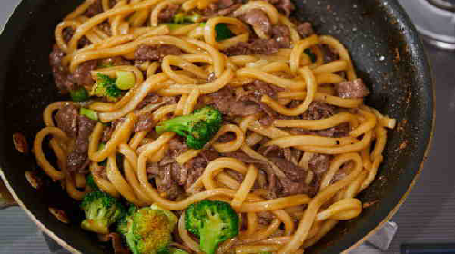 Beef and Broccoli Yakiudon