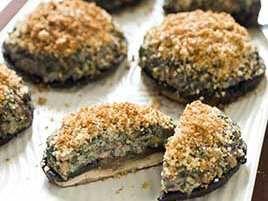 Stuffed Portobello Mushrooms with Cheddar and Prosciutto