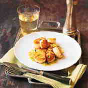 Seared Scallops on Shrimp and Truffle Risotto