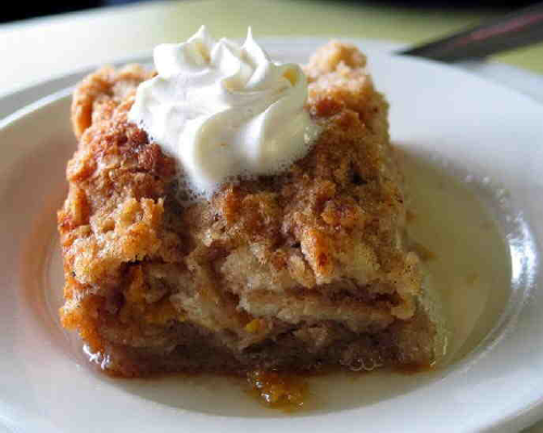 Fresh Peach Bread Pudding
