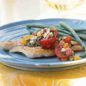 SOLE WITH LEEKS AND TOMATOES