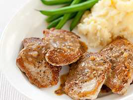 Sautéed Pork Cutlets with Mustard-Cider Sauce
