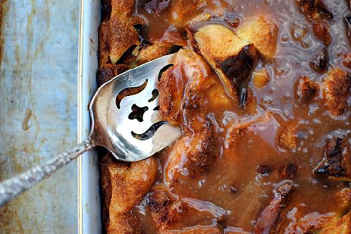 Bread Pudding with Bourbon Caramel Sauce Recipe - Let's Eat Cake