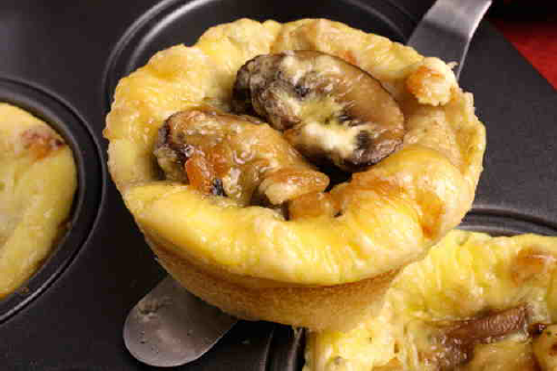 Onion, Mushroom, and Goat Cheese Mini Frittatas