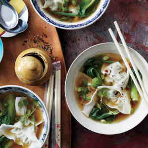 Chicken-Watercress Wonton Soup Recipe | MyRecipes.com