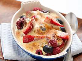 Individual Fresh Berry Gratins with Honey-Lavender Zabaglione