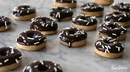 Mini Baked Doughnuts with Chocolate Glaze - PureWow