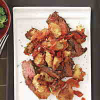 Grilled Garlic Skirt Steak with Bread Salad