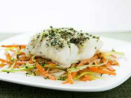 Cod Baked in Foil with Leeks and Carrots