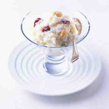 DRIED CHERRY AND RAISIN RICE PUDDING