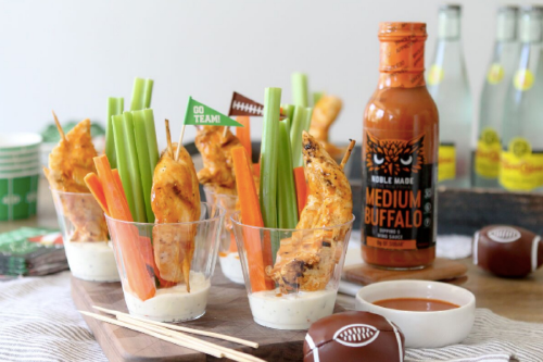 Chicken, Celery, Carrot Sticks in a Cup