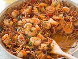 Spanish-Style Toasted Pasta with Shrimp