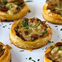 Caramelized Onion, Mushroom & Gruyere Tartlets from Brown Eyed Baker